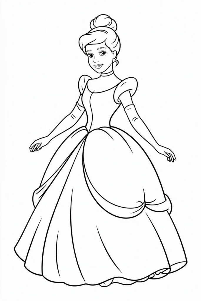 Disegno da colorare della principessa Cenerentola Disney