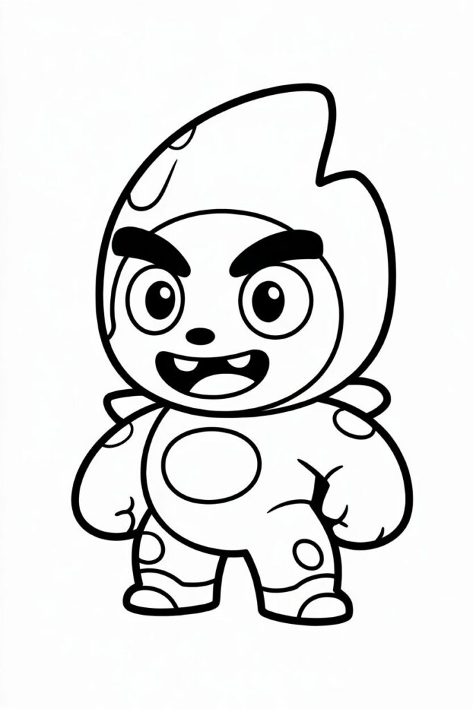 Spike carino di Brawl Stars in versione da colorare