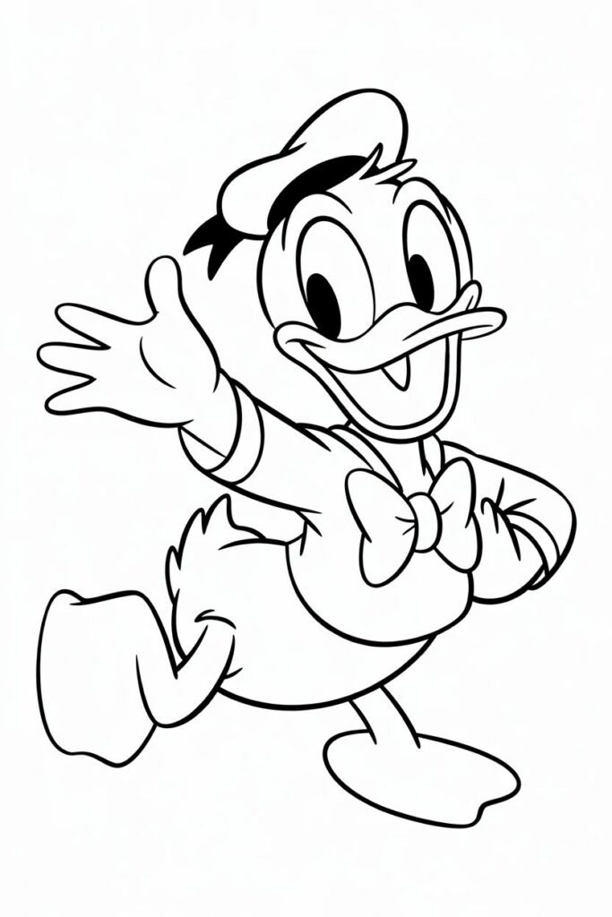 Disegno da colorare di Donald Duck per bambini